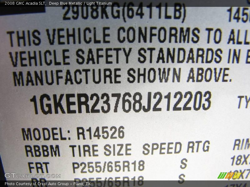 Deep Blue Metallic / Light Titanium 2008 GMC Acadia SLT