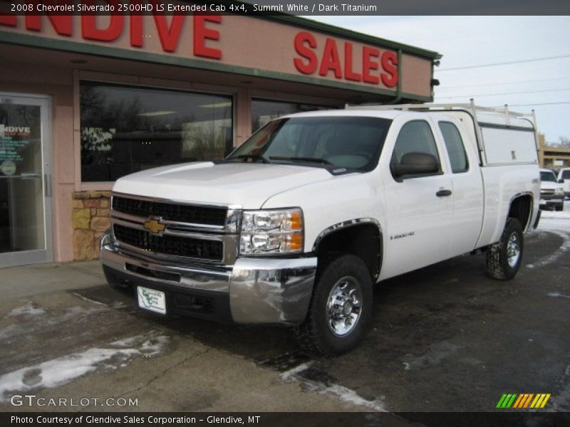 Summit White / Dark Titanium 2008 Chevrolet Silverado 2500HD LS Extended Cab 4x4