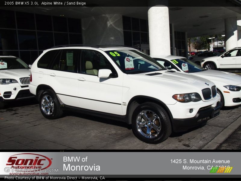 Alpine White / Sand Beige 2005 BMW X5 3.0i