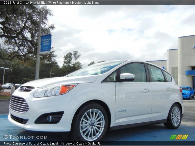White Platinum / Medium Light Stone 2013 Ford C-Max Hybrid SEL