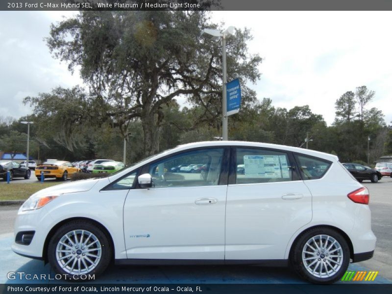 White Platinum / Medium Light Stone 2013 Ford C-Max Hybrid SEL