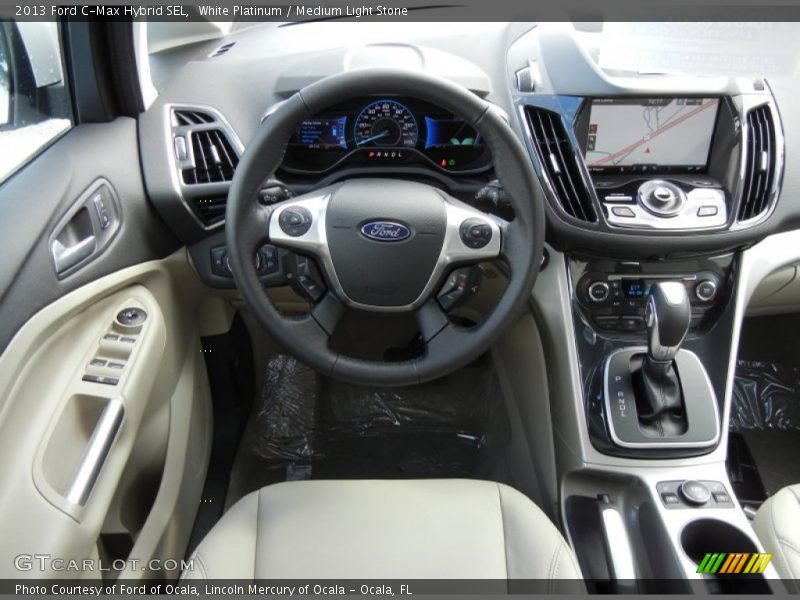 White Platinum / Medium Light Stone 2013 Ford C-Max Hybrid SEL