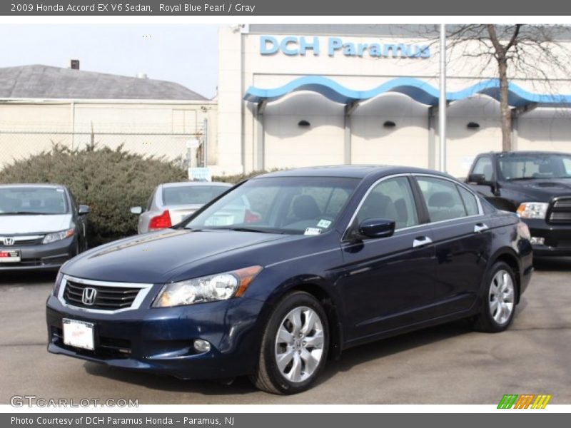 Royal Blue Pearl / Gray 2009 Honda Accord EX V6 Sedan