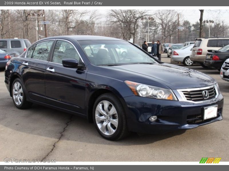 Royal Blue Pearl / Gray 2009 Honda Accord EX V6 Sedan