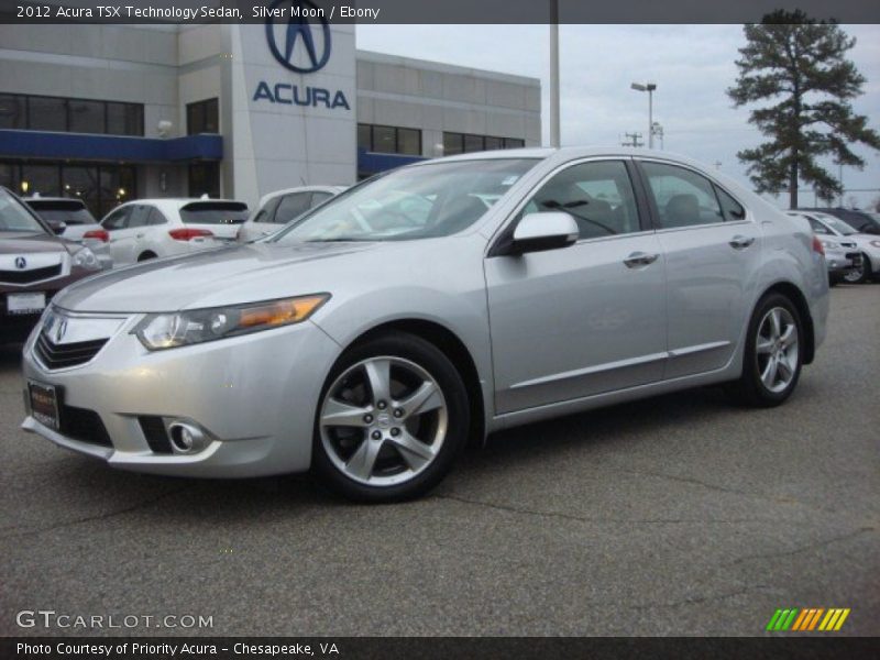 Silver Moon / Ebony 2012 Acura TSX Technology Sedan