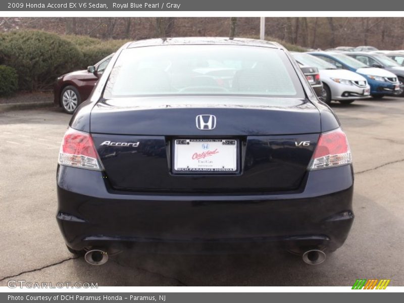 Royal Blue Pearl / Gray 2009 Honda Accord EX V6 Sedan