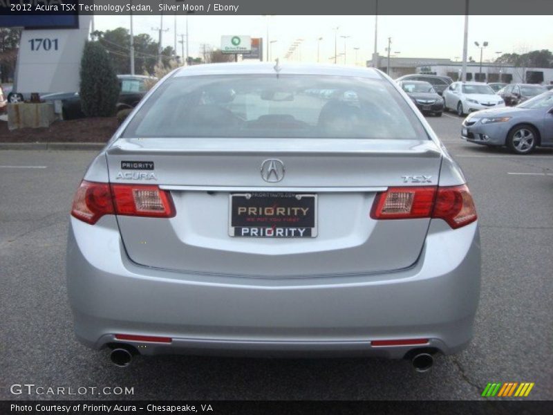 Silver Moon / Ebony 2012 Acura TSX Technology Sedan