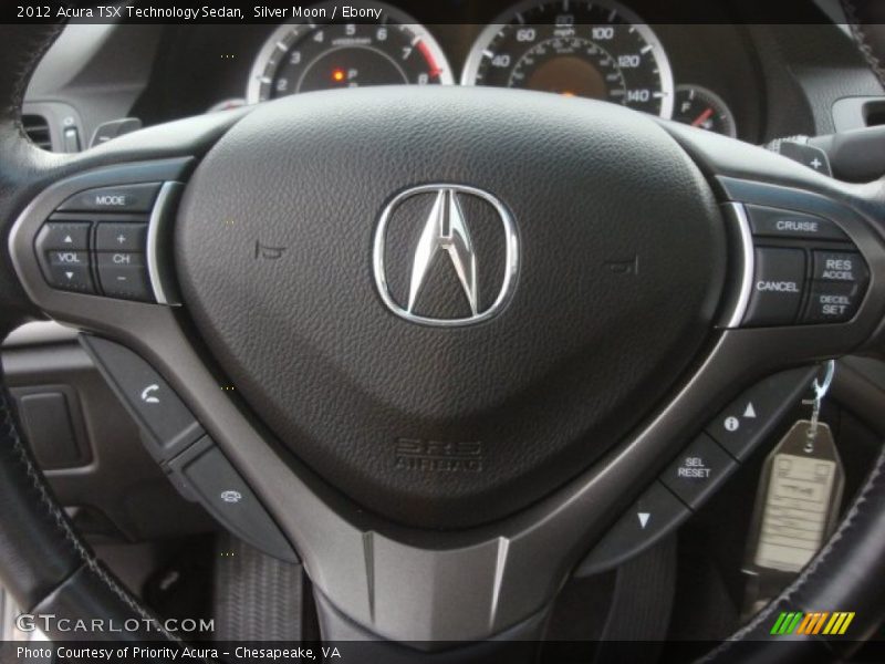 Silver Moon / Ebony 2012 Acura TSX Technology Sedan
