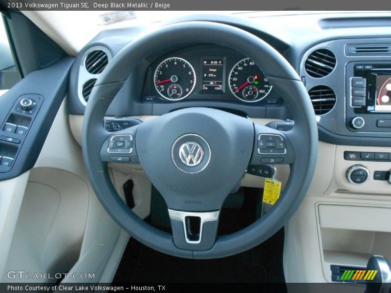 Deep Black Metallic / Beige 2013 Volkswagen Tiguan SE