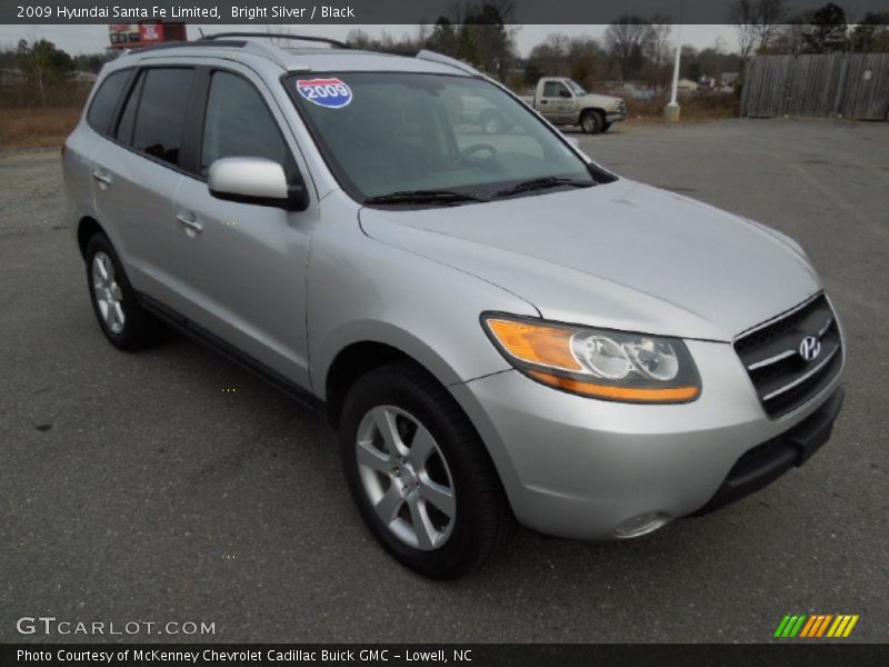 Bright Silver / Black 2009 Hyundai Santa Fe Limited