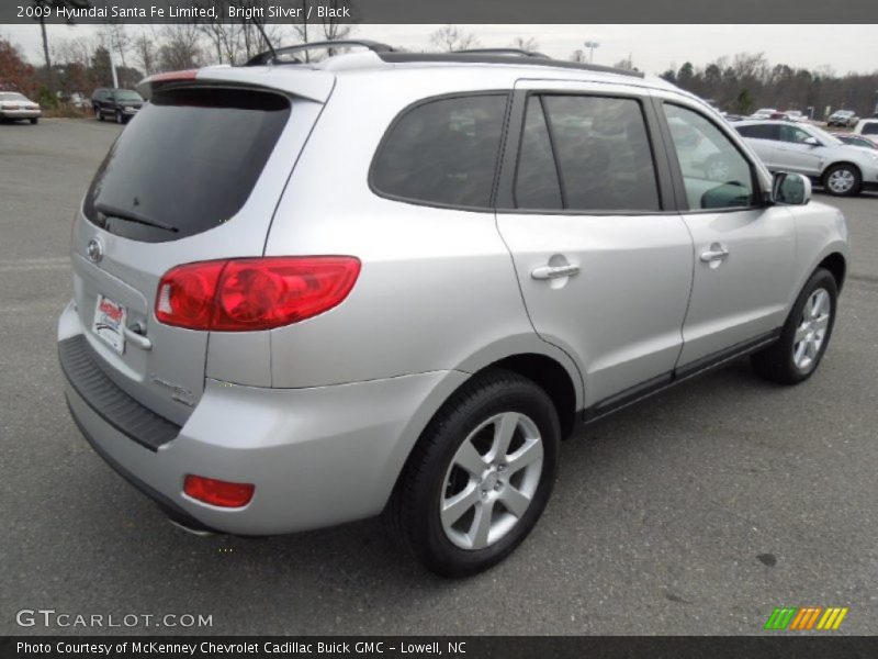 Bright Silver / Black 2009 Hyundai Santa Fe Limited