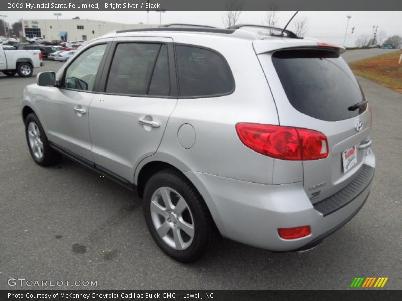 Bright Silver / Black 2009 Hyundai Santa Fe Limited