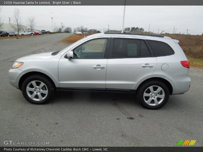 Bright Silver / Black 2009 Hyundai Santa Fe Limited