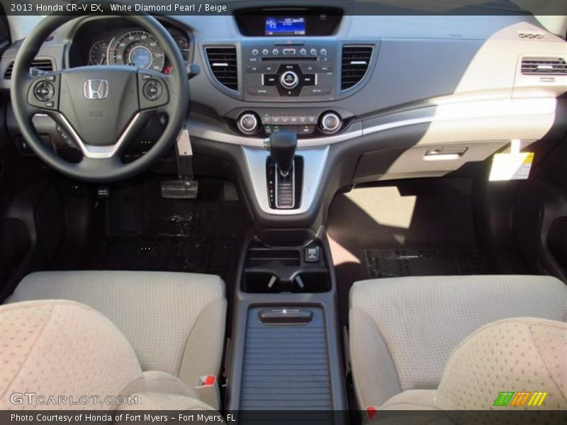 White Diamond Pearl / Beige 2013 Honda CR-V EX