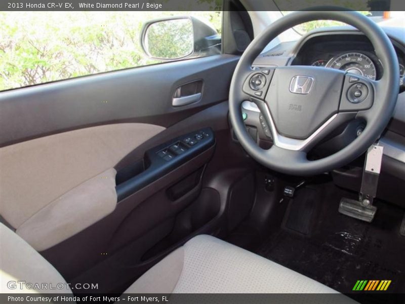 White Diamond Pearl / Beige 2013 Honda CR-V EX