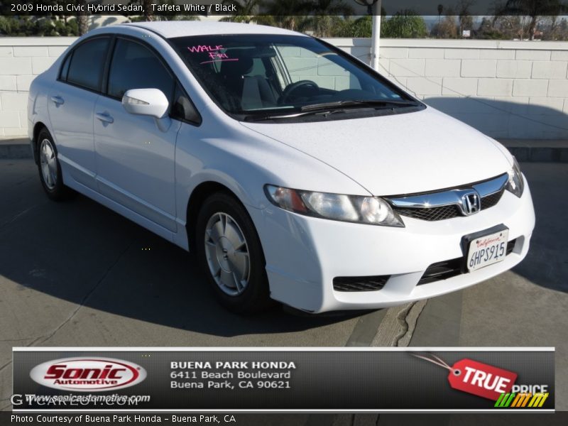 Taffeta White / Black 2009 Honda Civic Hybrid Sedan