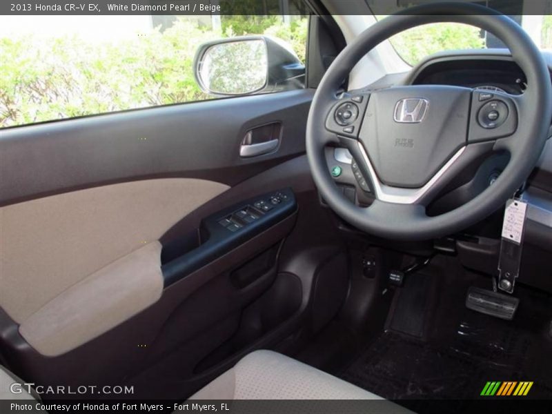 White Diamond Pearl / Beige 2013 Honda CR-V EX