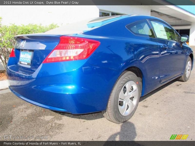 Dyno Blue Pearl / Gray 2013 Honda Civic LX Coupe