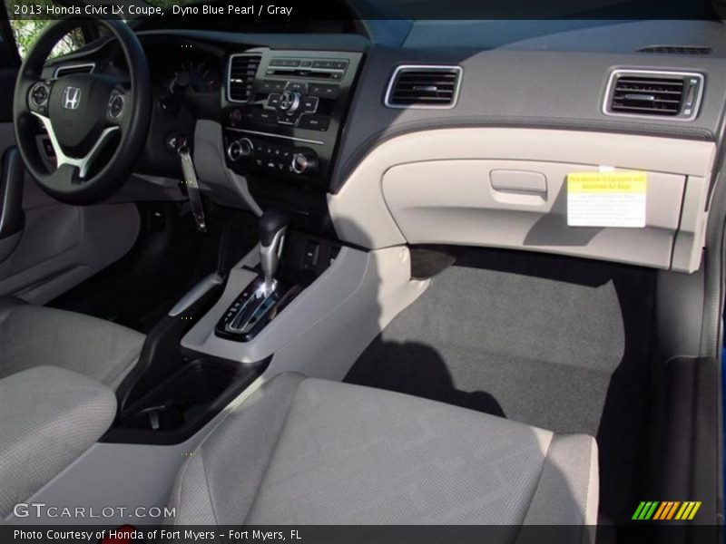 Dyno Blue Pearl / Gray 2013 Honda Civic LX Coupe
