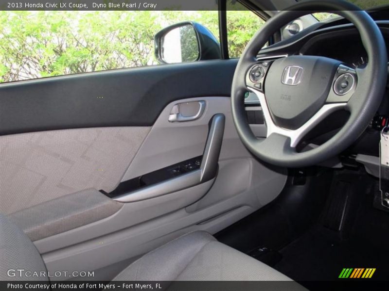 Dyno Blue Pearl / Gray 2013 Honda Civic LX Coupe