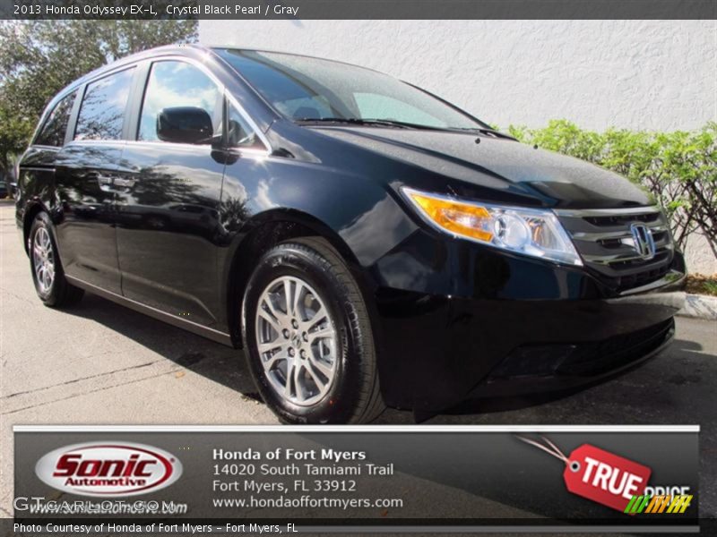 Crystal Black Pearl / Gray 2013 Honda Odyssey EX-L