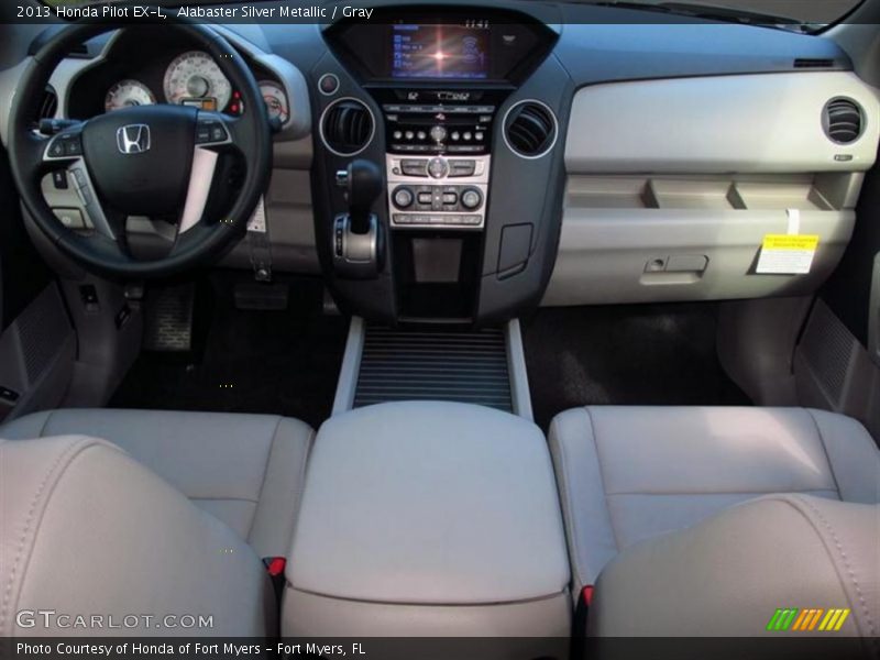 Alabaster Silver Metallic / Gray 2013 Honda Pilot EX-L