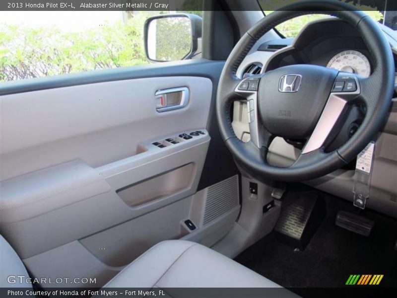 Alabaster Silver Metallic / Gray 2013 Honda Pilot EX-L