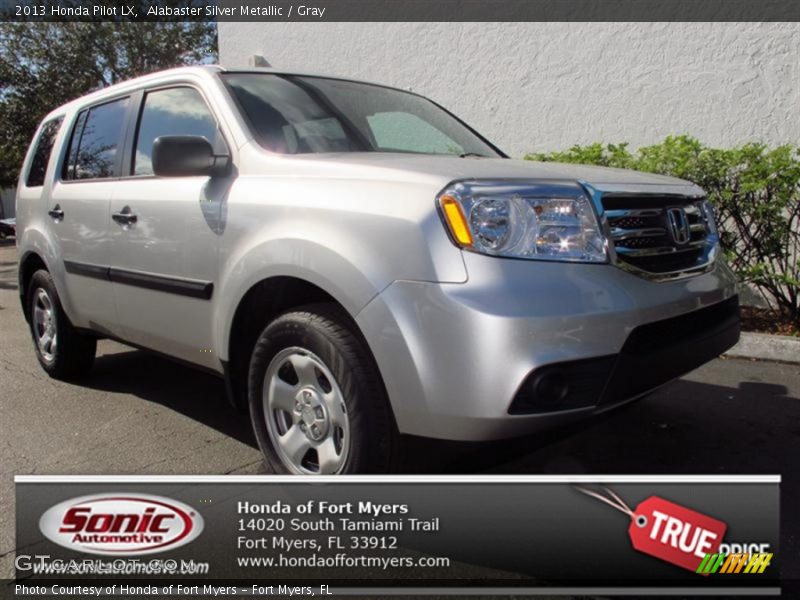 Alabaster Silver Metallic / Gray 2013 Honda Pilot LX