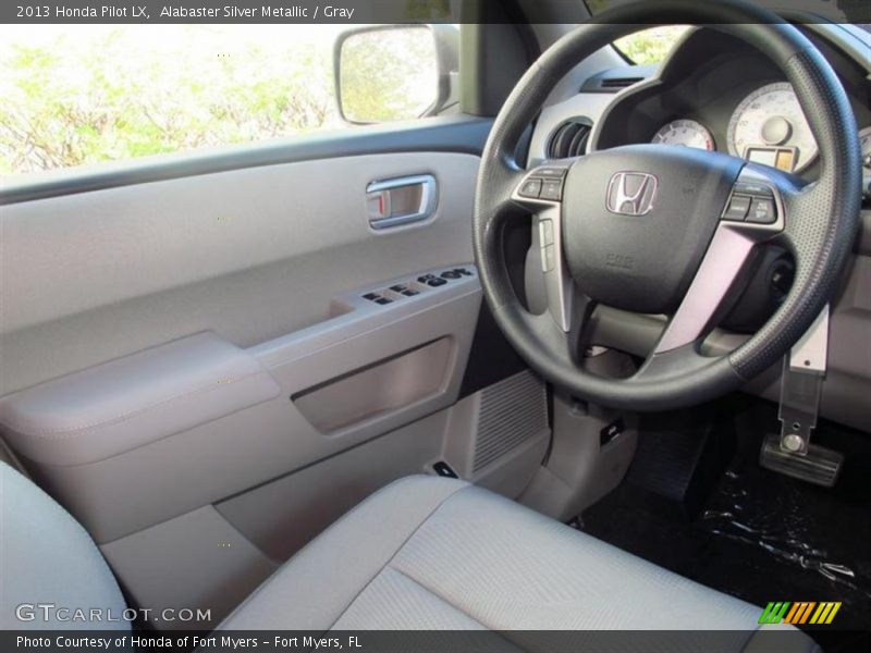 Alabaster Silver Metallic / Gray 2013 Honda Pilot LX