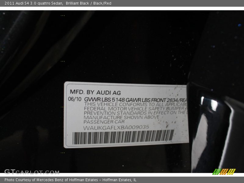 Brilliant Black / Black/Red 2011 Audi S4 3.0 quattro Sedan
