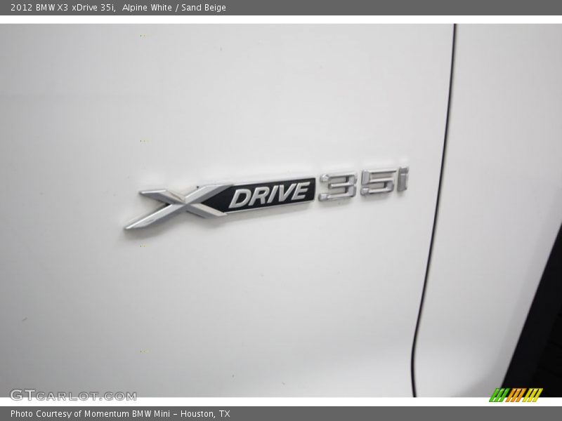 Alpine White / Sand Beige 2012 BMW X3 xDrive 35i