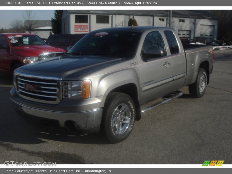 Steel Gray Metallic / Ebony/Light Titanium 2008 GMC Sierra 1500 SLT Extended Cab 4x4