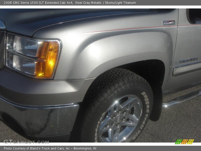 Steel Gray Metallic / Ebony/Light Titanium 2008 GMC Sierra 1500 SLT Extended Cab 4x4