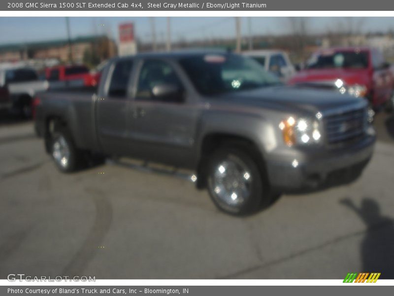 Steel Gray Metallic / Ebony/Light Titanium 2008 GMC Sierra 1500 SLT Extended Cab 4x4