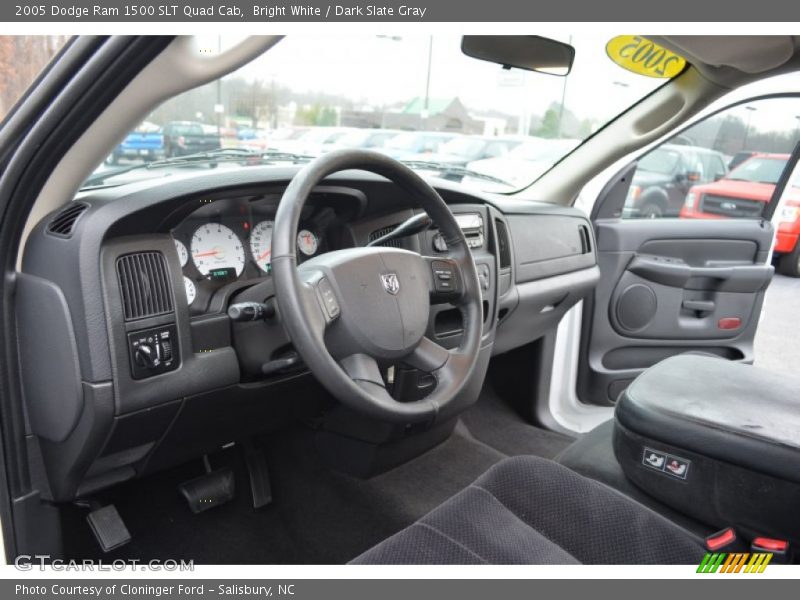 Bright White / Dark Slate Gray 2005 Dodge Ram 1500 SLT Quad Cab