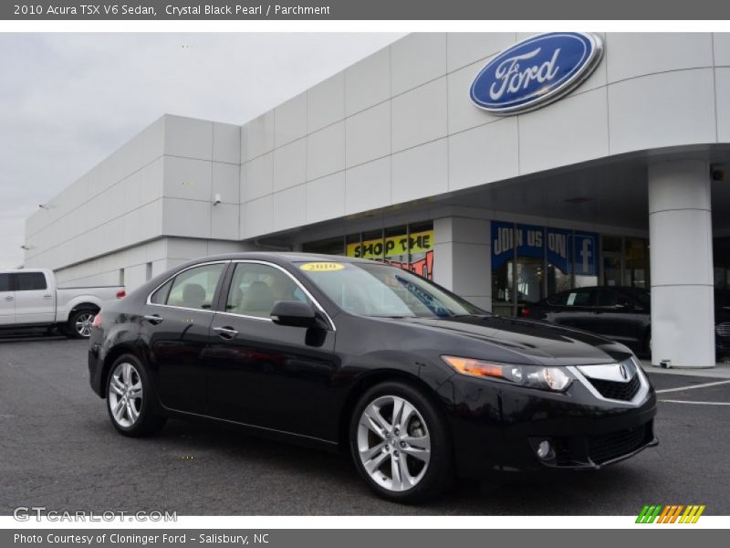 Crystal Black Pearl / Parchment 2010 Acura TSX V6 Sedan