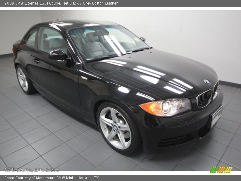 Jet Black / Grey Boston Leather 2009 BMW 1 Series 135i Coupe