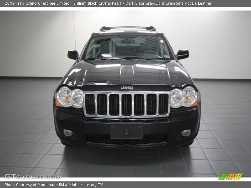 Brilliant Black Crystal Pearl / Dark Slate Gray/Light Graystone Royale Leather 2009 Jeep Grand Cherokee Limited