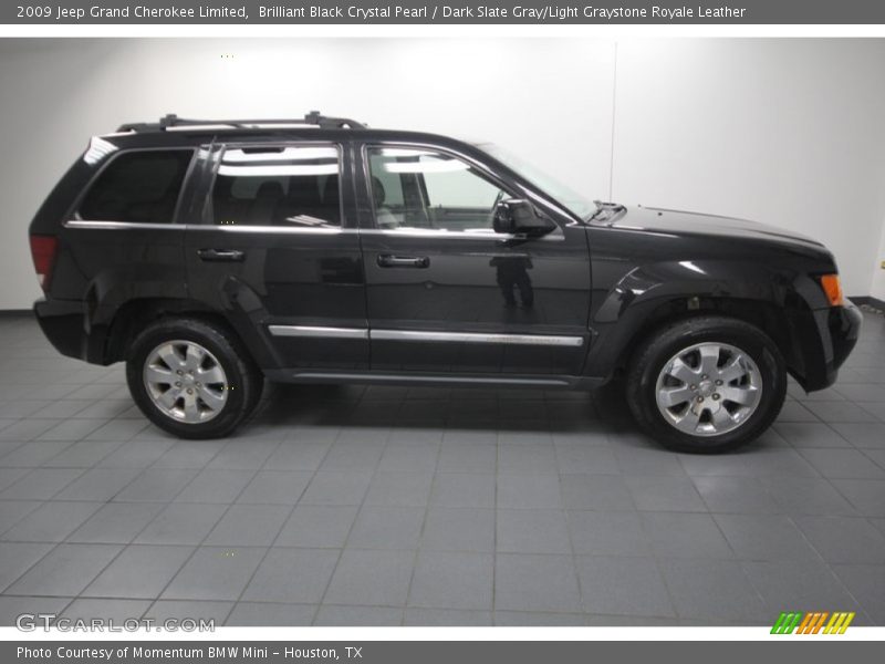 Brilliant Black Crystal Pearl / Dark Slate Gray/Light Graystone Royale Leather 2009 Jeep Grand Cherokee Limited