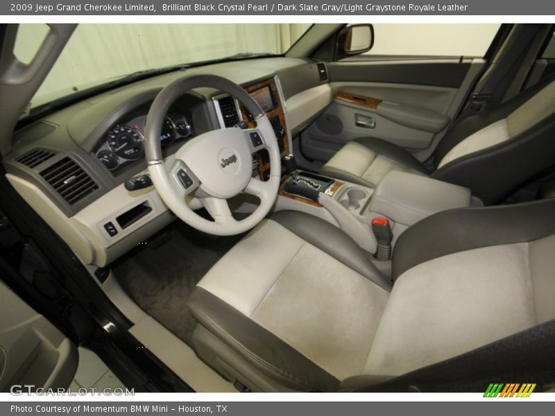 Dark Slate Gray/Light Graystone Royale Leather Interior - 2009 Grand Cherokee Limited 
