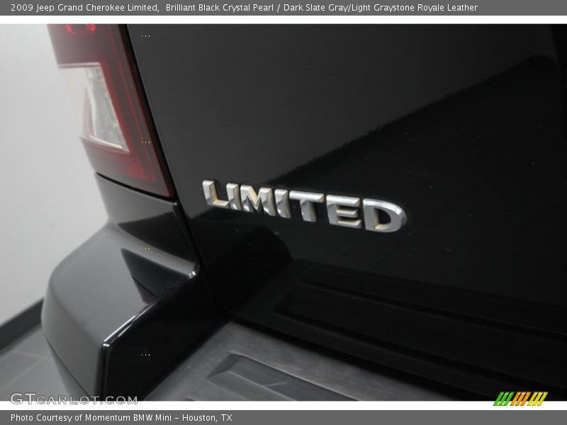 Brilliant Black Crystal Pearl / Dark Slate Gray/Light Graystone Royale Leather 2009 Jeep Grand Cherokee Limited