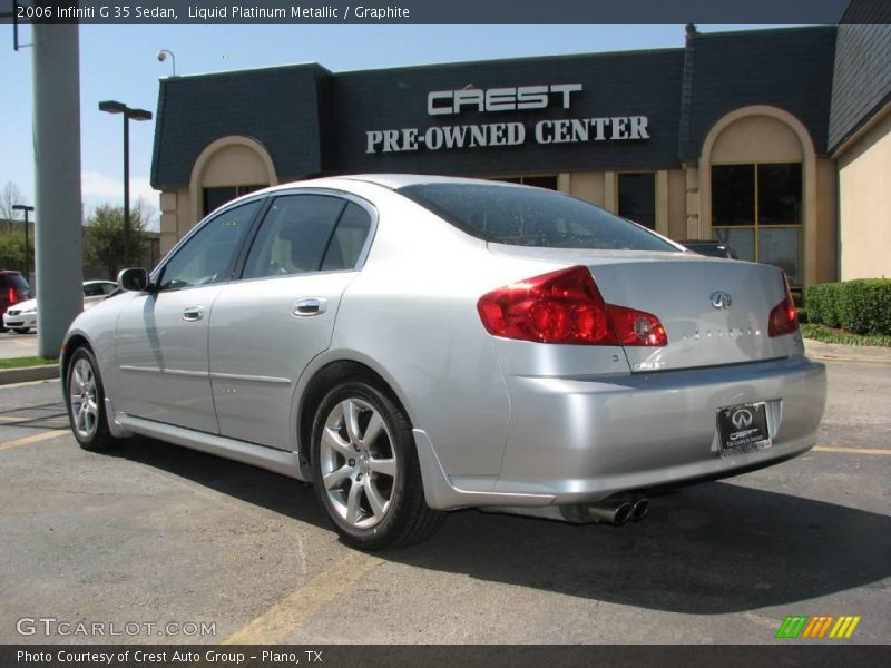 Liquid Platinum Metallic / Graphite 2006 Infiniti G 35 Sedan