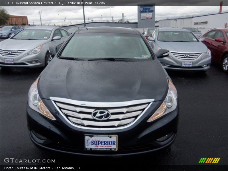 Pacific Blue Pearl / Gray 2013 Hyundai Sonata Limited 2.0T