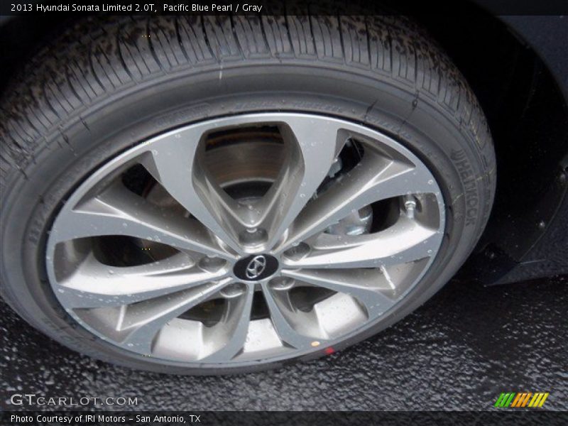 Pacific Blue Pearl / Gray 2013 Hyundai Sonata Limited 2.0T
