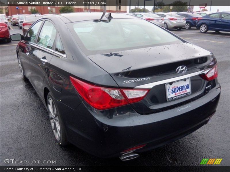 Pacific Blue Pearl / Gray 2013 Hyundai Sonata Limited 2.0T