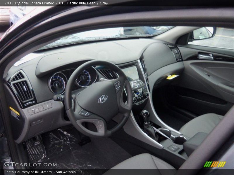 Pacific Blue Pearl / Gray 2013 Hyundai Sonata Limited 2.0T