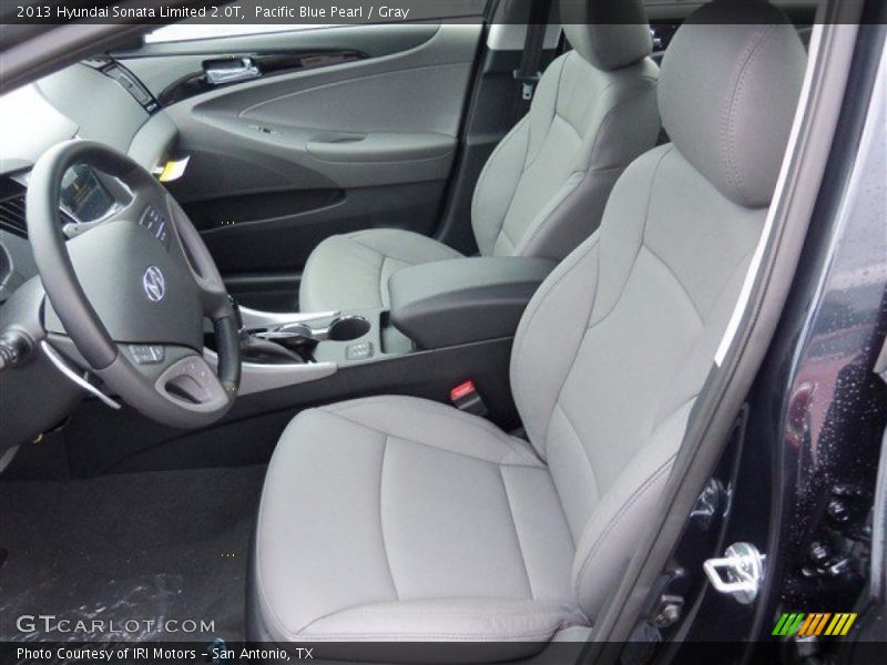 Pacific Blue Pearl / Gray 2013 Hyundai Sonata Limited 2.0T