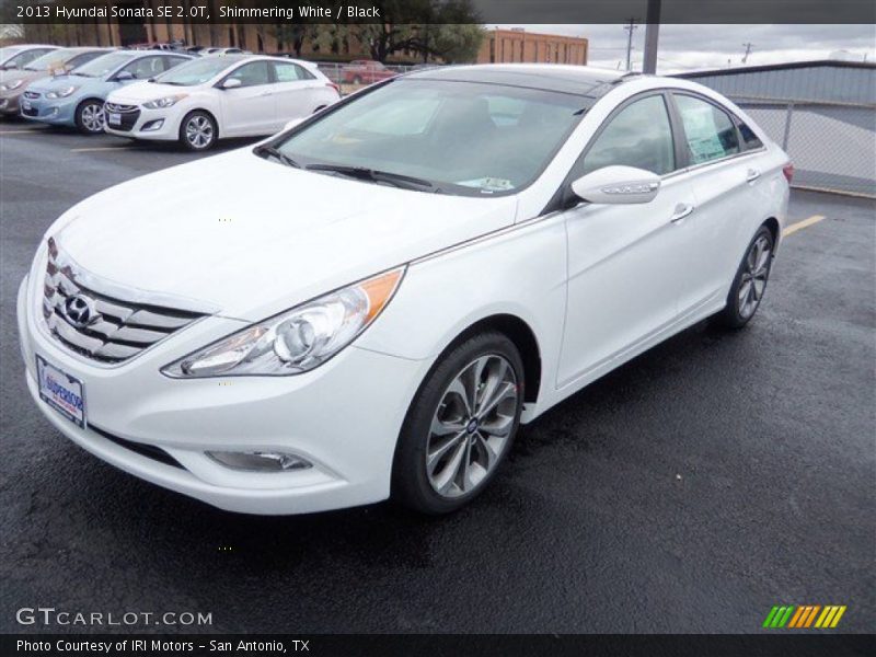 Shimmering White / Black 2013 Hyundai Sonata SE 2.0T