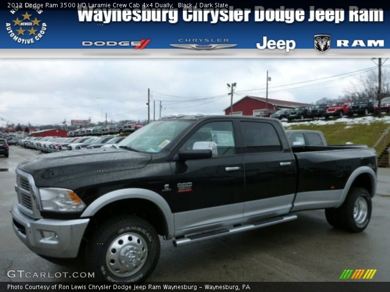 Black / Dark Slate 2012 Dodge Ram 3500 HD Laramie Crew Cab 4x4 Dually