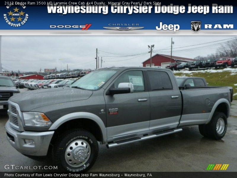 Mineral Gray Pearl / Dark Slate 2012 Dodge Ram 3500 HD Laramie Crew Cab 4x4 Dually